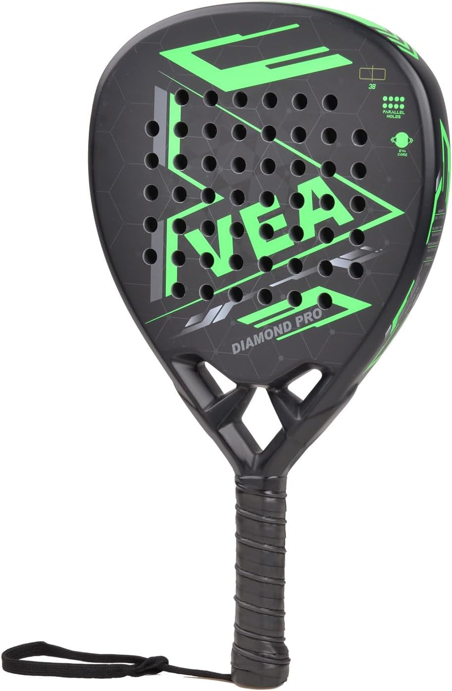 VEA Diamond Pro Padel Racket with Cover - Carbon Fiber Racquet, Lightweight, EVA Core - Professional Performance