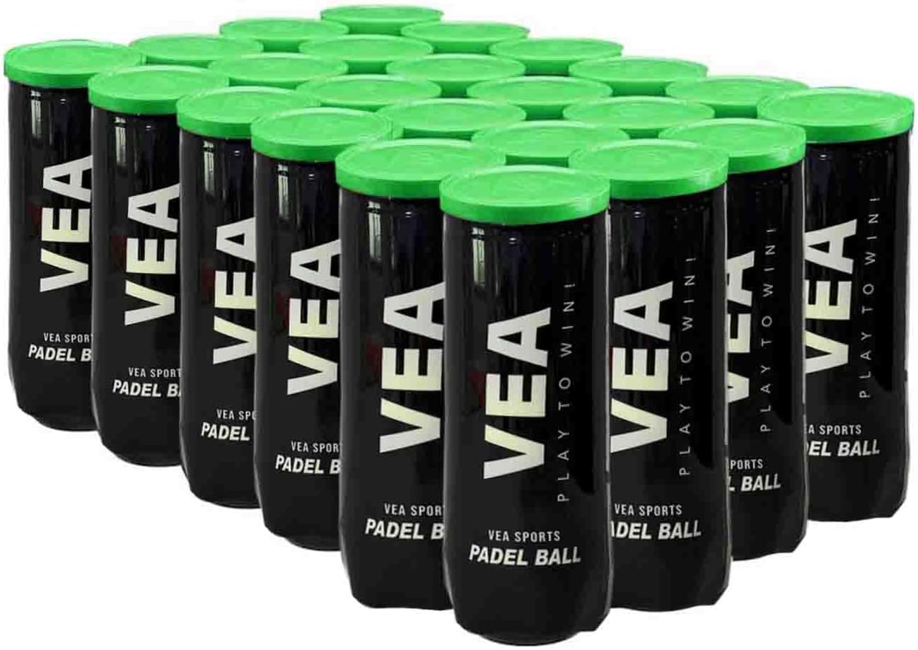 VEA Padel Balls – 72 Balls (24 Tubes) | Durable, High Bounce, Pro Quality