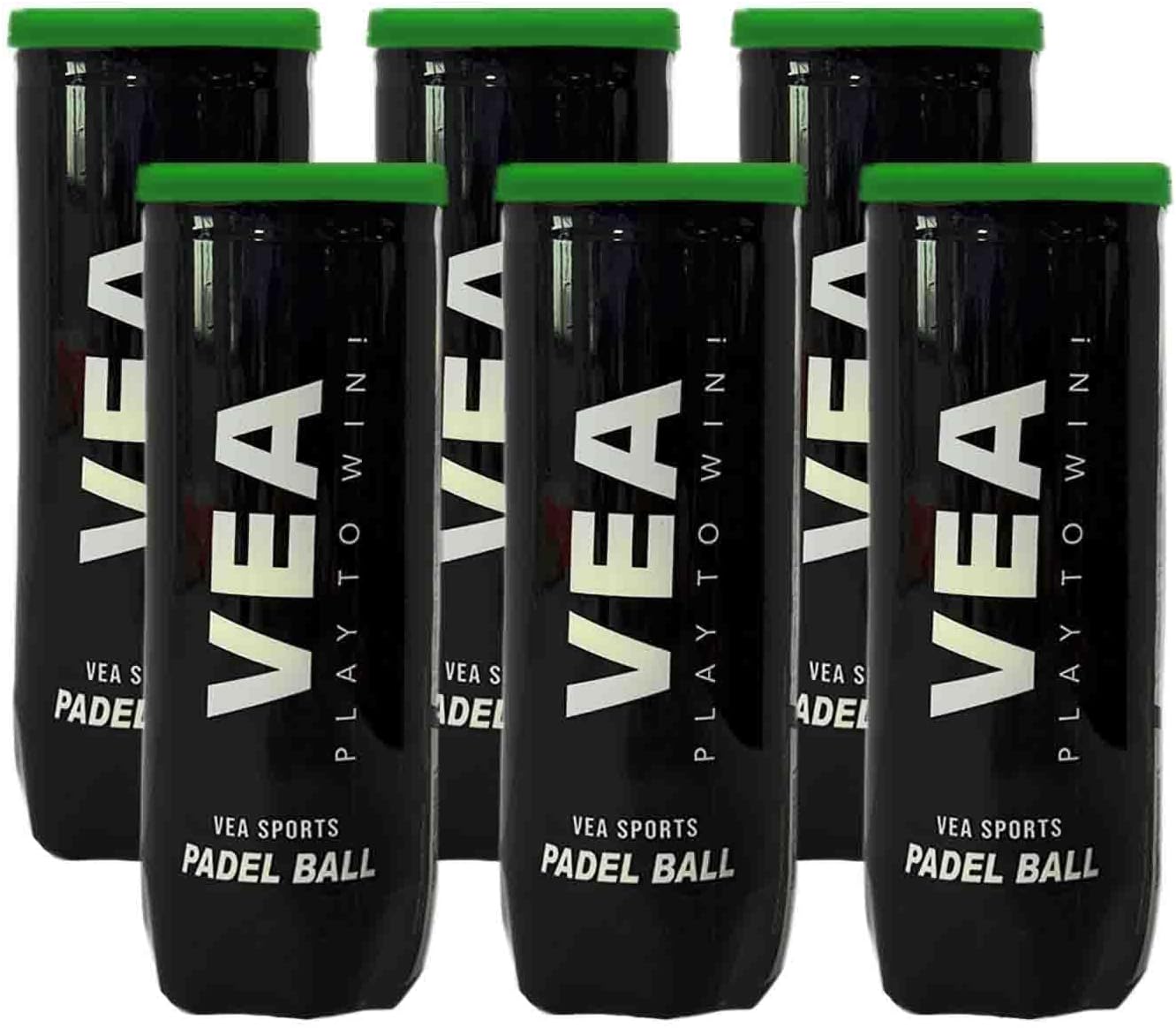 VEA Padel Balls – 18 Balls (6 Tubes) | Durable, High Bounce, Tournament Grade